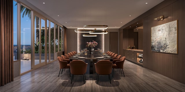 550 S Australian Ave Unit 2500, West Palm Beach, FL 33401 - dining room featuring an inviting chandelier and wood finished floors