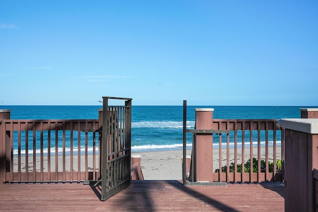 property view of water with a beach view