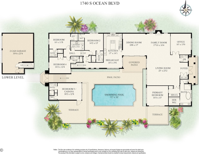 1740 S Ocean Blvd, Palm Beach, FL 33480 - view of room layout