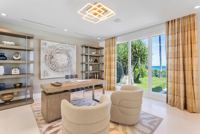 1740 S Ocean Blvd, Palm Beach, FL 33480 - office with healthy amount of natural light and recessed lighting