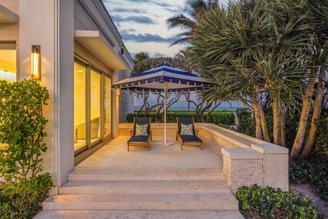 view of patio featuring a gazebo