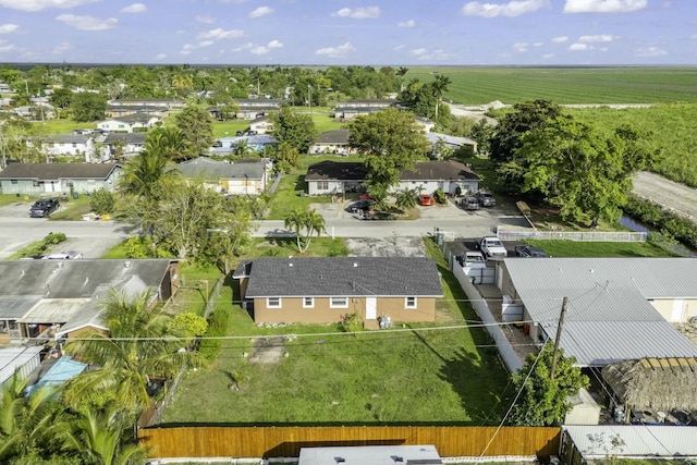 aerial view featuring a residential view