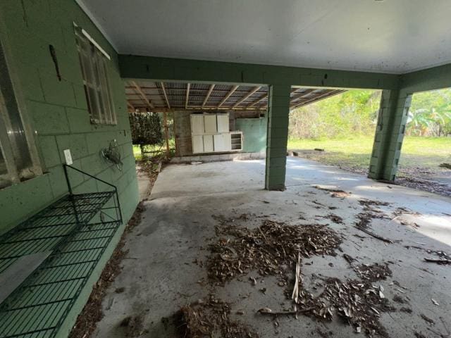 view of patio with a carport