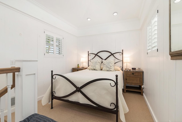 13408 55th St S, Wellington, FL 33449 - bedroom featuring baseboards, crown molding, and light colored carpet