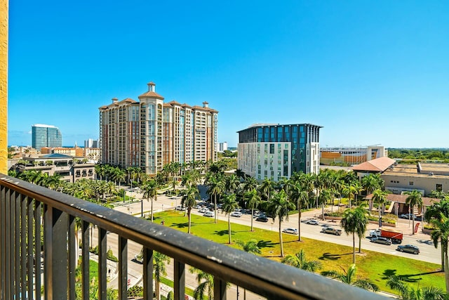 balcony featuring a view of city