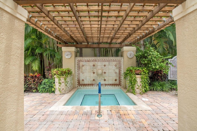 view of pool with a pergola