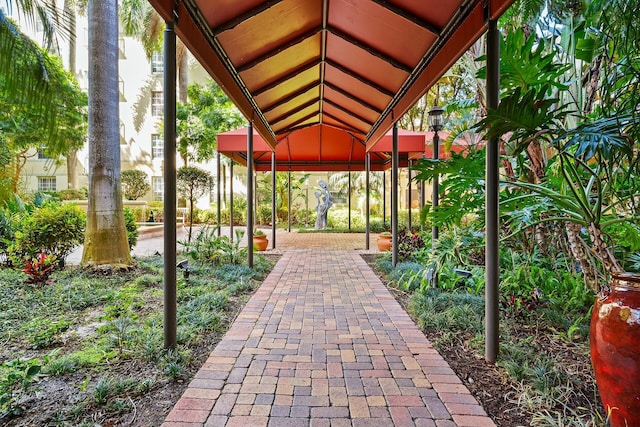 view of patio featuring a gazebo