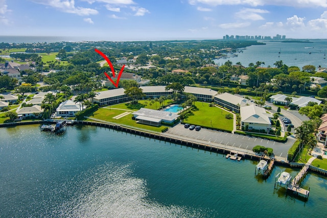 1 Church Ln Unit 111, North Palm Beach, FL 33408 - bird's eye view with a water view