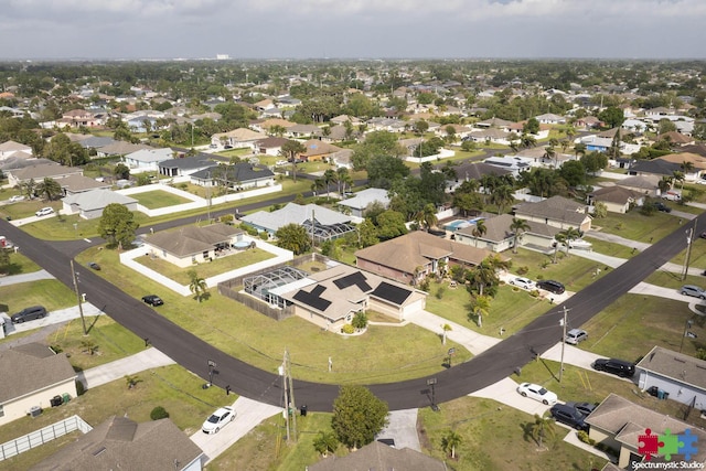 aerial view with a residential view