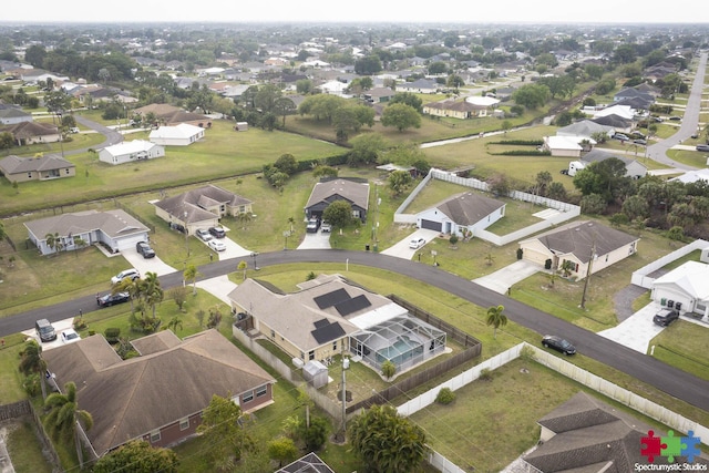 bird's eye view with a residential view