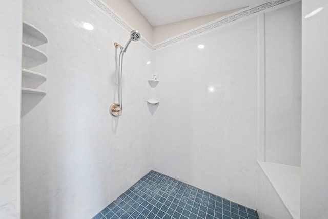 bathroom with a shower