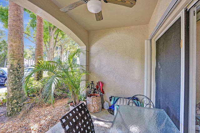 view of patio / terrace with ceiling fan