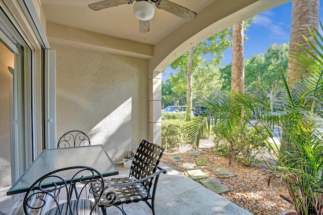 view of patio / terrace with ceiling fan