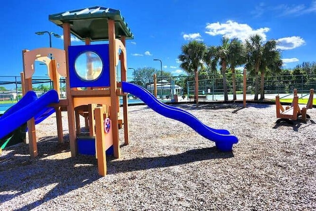 view of community jungle gym