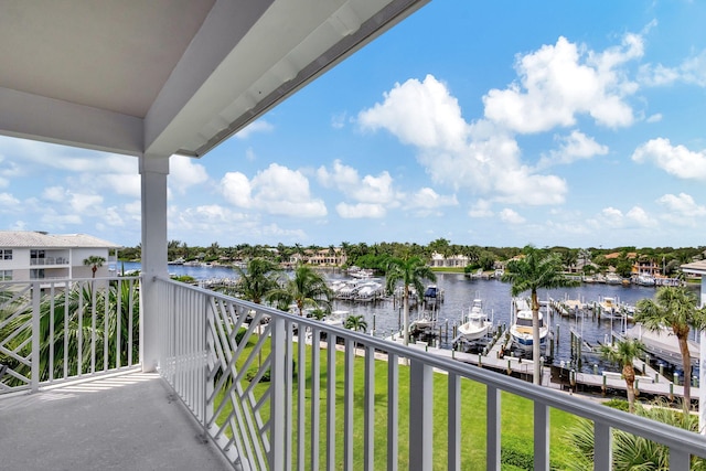 balcony with a water view