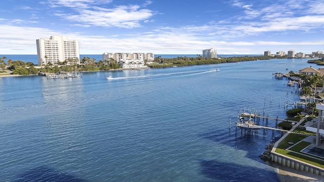 water view featuring a view of city