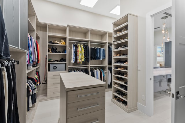 view of walk in closet