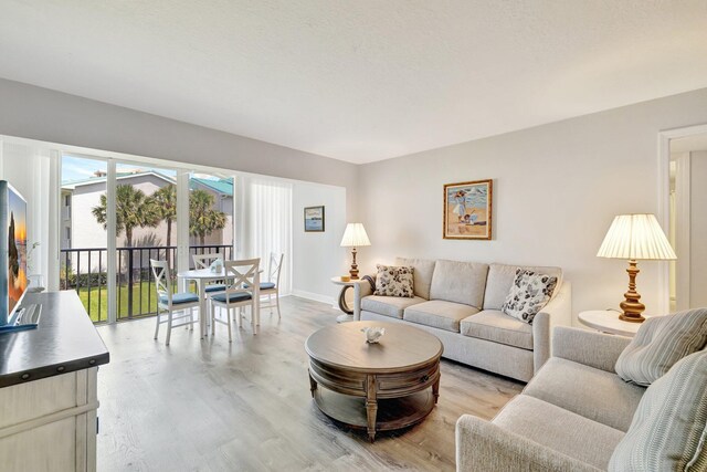 2400 S Ocean Dr Unit C623, Hutchinson Island, FL 34949 - living room featuring light wood-type flooring and baseboards