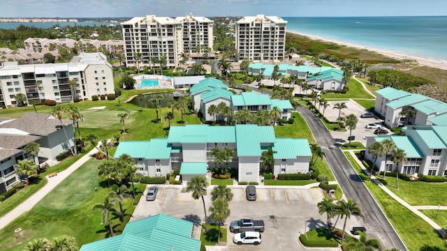 2400 S Ocean Dr Unit C623, Hutchinson Island, FL 34949 - bird's eye view of waterfront with a beach, a golf club, and apartment complex / building