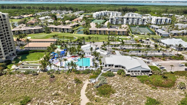 2400 S Ocean Dr Unit C623, Hutchinson Island, FL 34949 - aerial view of a pool area, a large body of water, and a local golf course