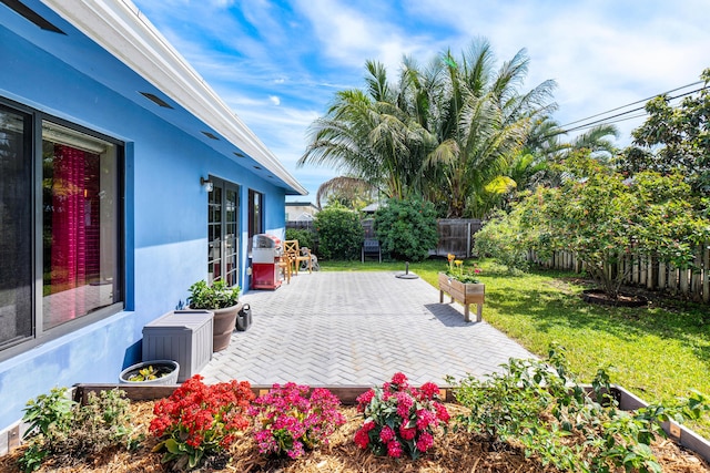 view of patio featuring a fenced backyard