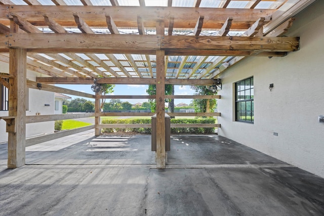 exterior space featuring a pergola