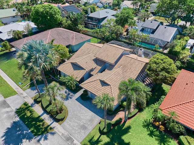 aerial view with a residential view