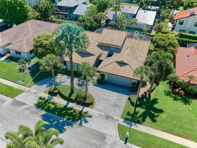 aerial view with a residential view