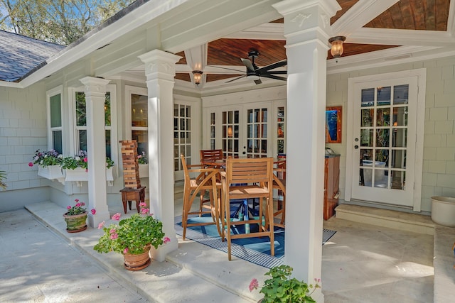 6000 Eagles Nest Dr, Jupiter, FL 33458 - view of patio featuring french doors and ceiling fan