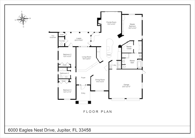 6000 Eagles Nest Dr, Jupiter, FL 33458 - floor plan / room layout