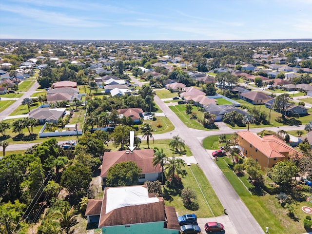 aerial view featuring a residential view