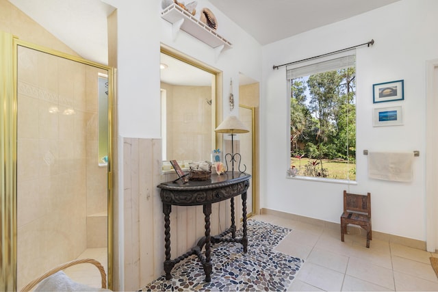 doorway featuring tile patterned flooring