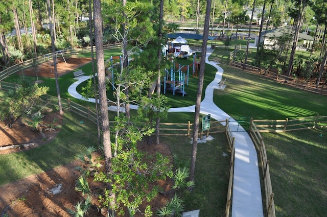 view of property's community with fence