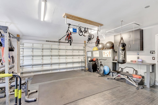 garage featuring a garage door opener