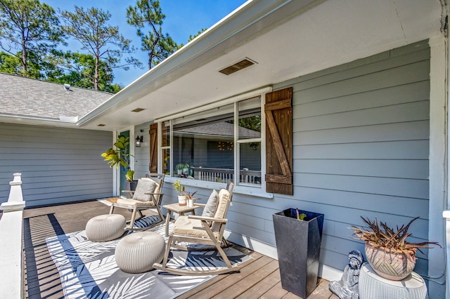 deck featuring a porch