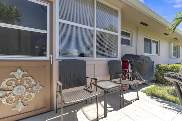 view of patio with grilling area