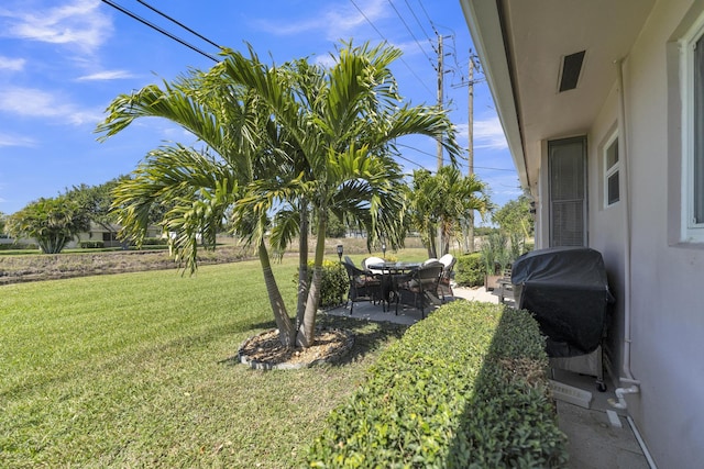 view of yard featuring a patio