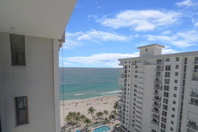 water view featuring a beach view