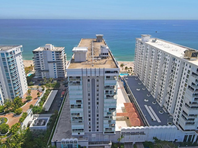 bird's eye view with a view of city and a water view