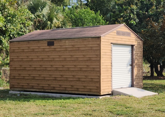 view of shed