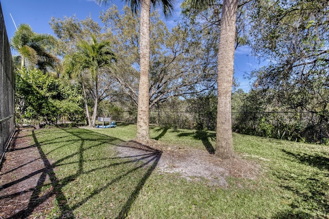 view of yard featuring fence