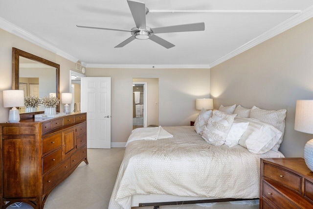 bedroom featuring baseboards and ornamental molding