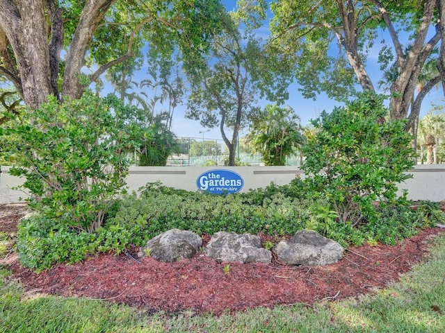 view of community sign