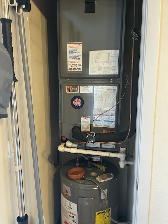 utility room featuring heating unit