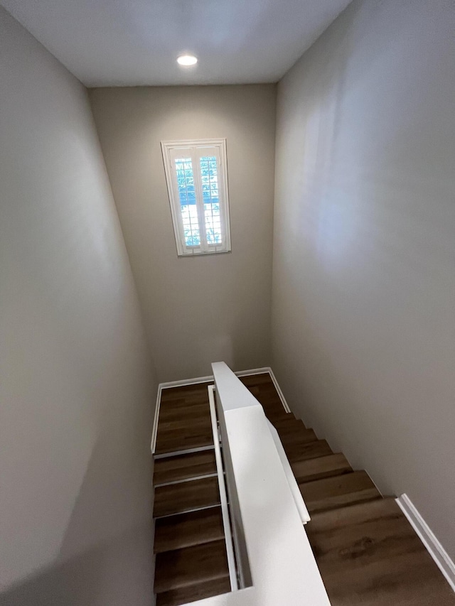 stairs with recessed lighting