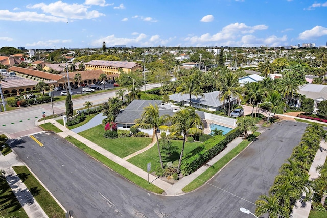 aerial view with a residential view