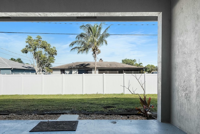 view of yard with fence