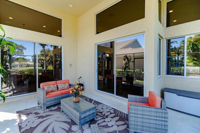 view of patio featuring an outdoor living space