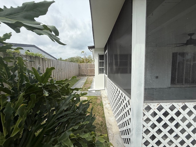 view of property exterior featuring a fenced backyard