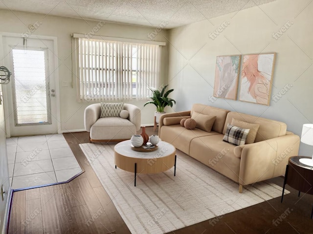 living area featuring wood finished floors